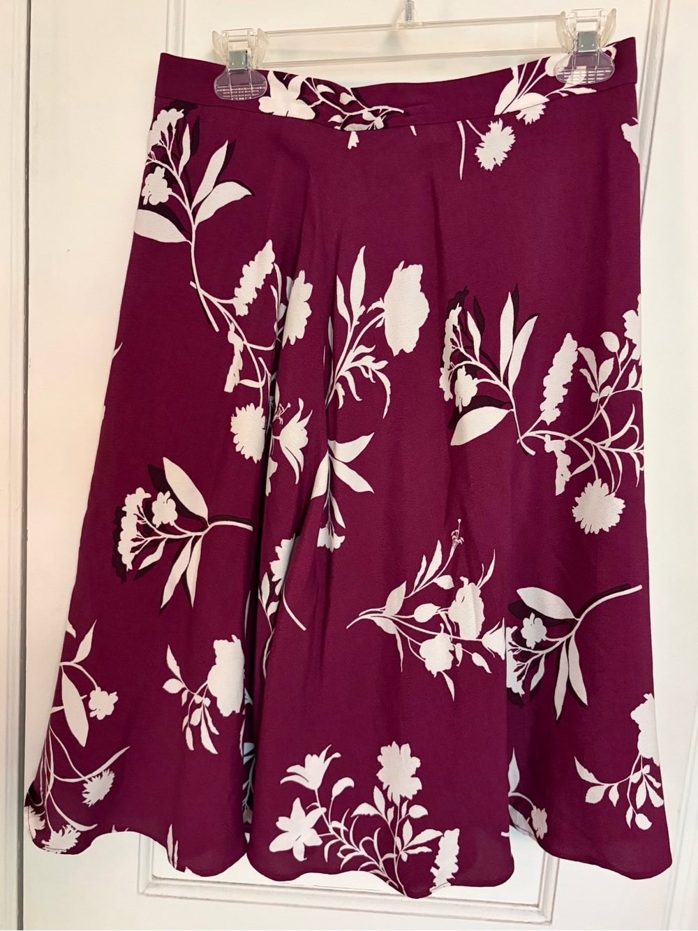 Ann Taylor Purple and White Floral Skirt